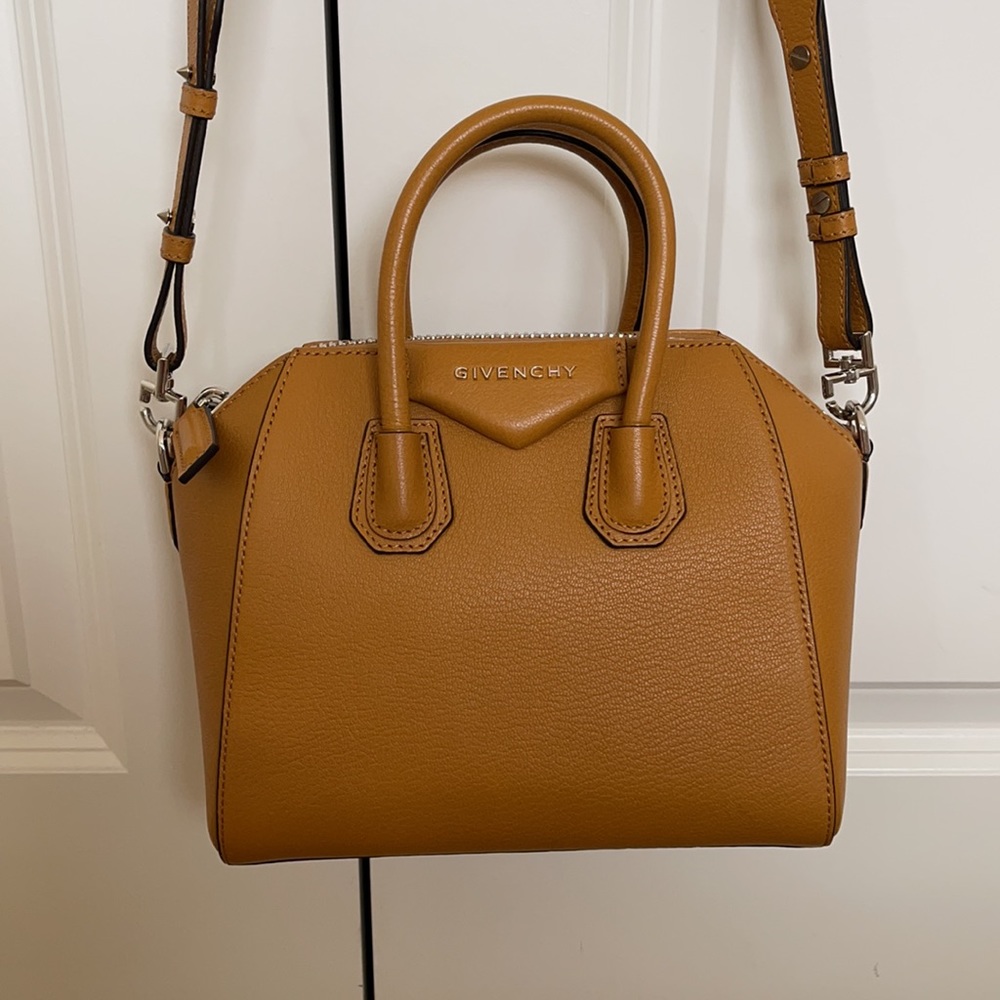 Givenchy Mini “Antigona” Bag in Tan/Amber